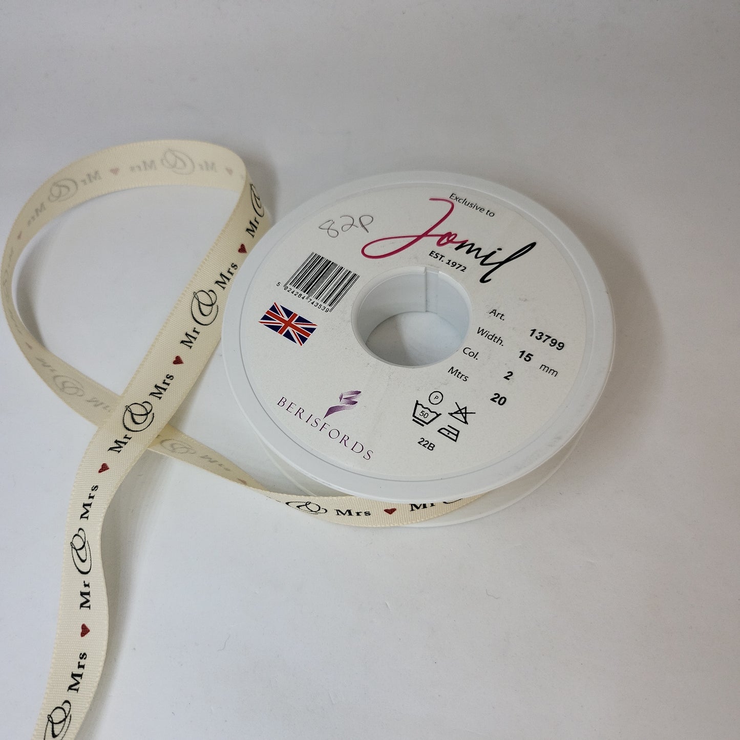 Ribbon: Mr & Mrs: 1 Metre