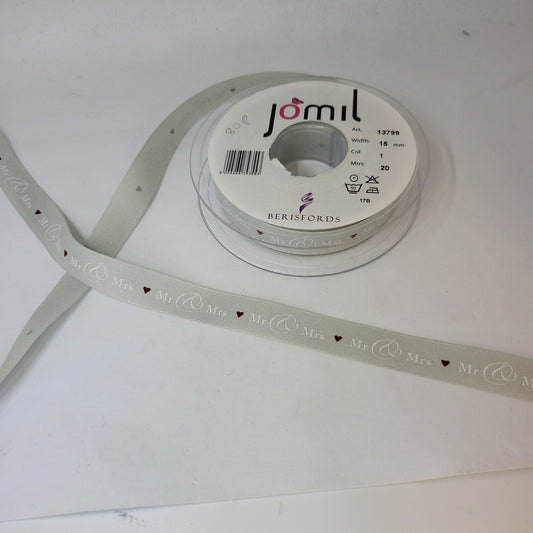 Ribbon: Mr & Mrs: 1 Metre