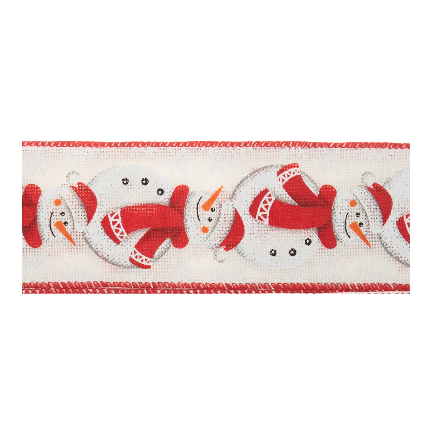 Premium Wire Edge Ribbon: 63mm: Snowman: 1 metre