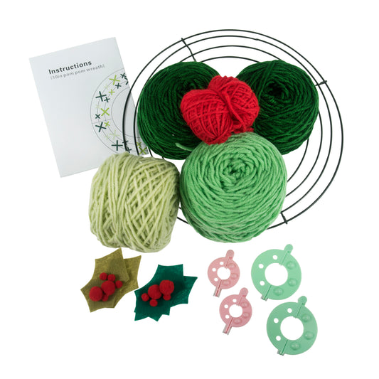 Pom Pom Wreath Kit: Green