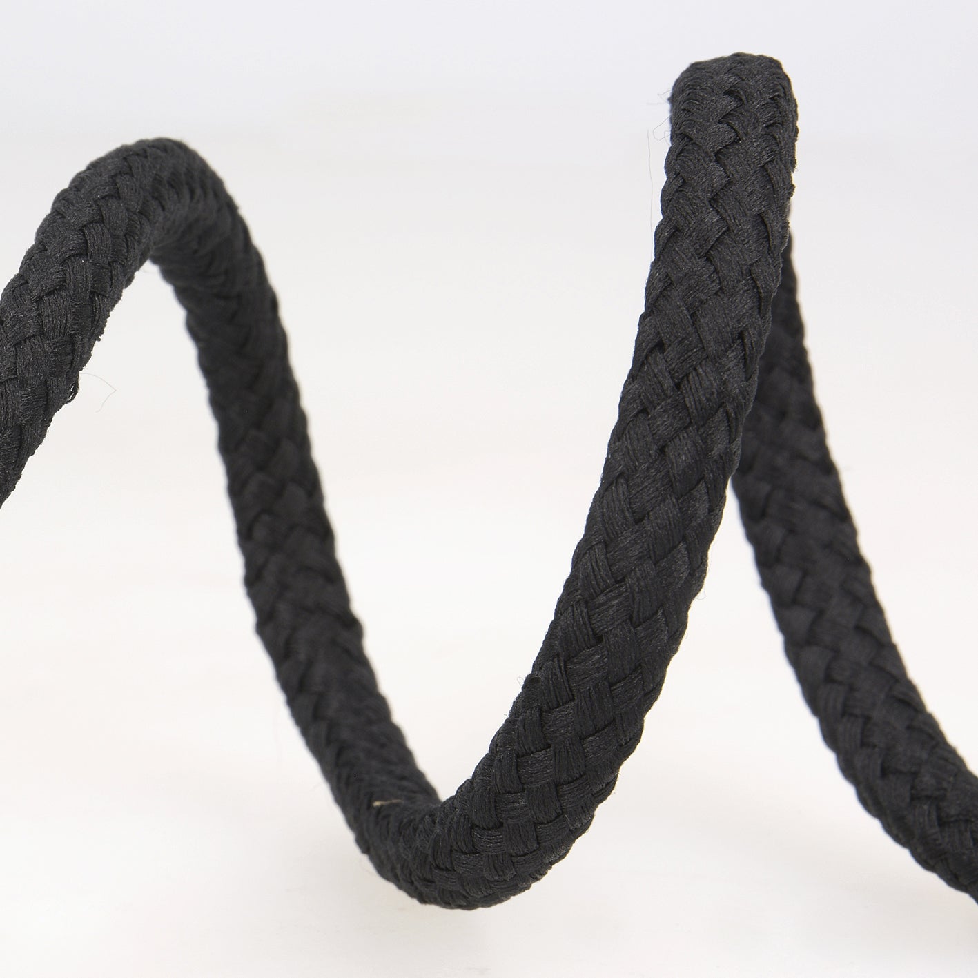 Trim: Cord: Braided: 8mm: Black: 1 Metre