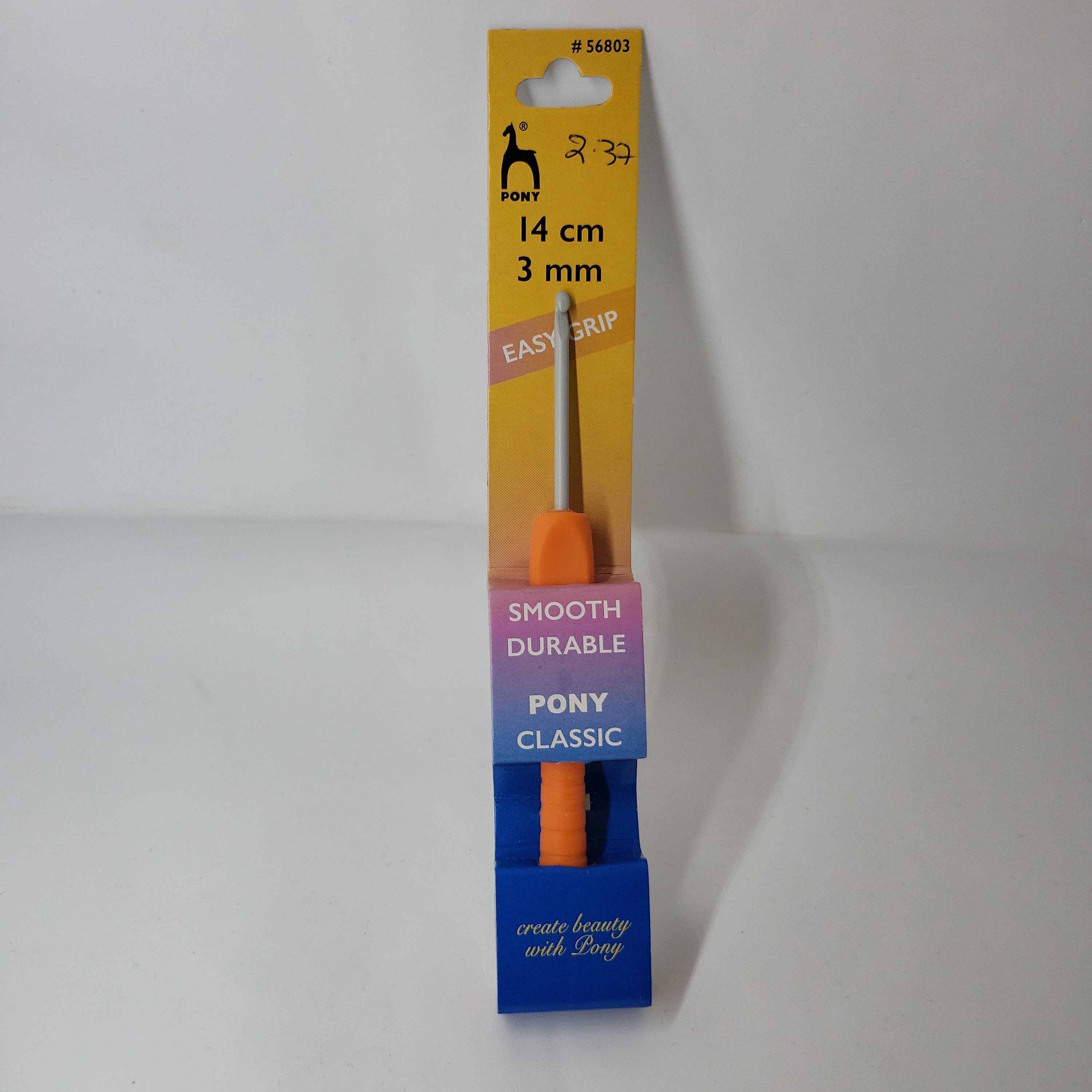 Pony Easy Grip 3 mm 14 cm Soft Handled Crochet Hook, Orange