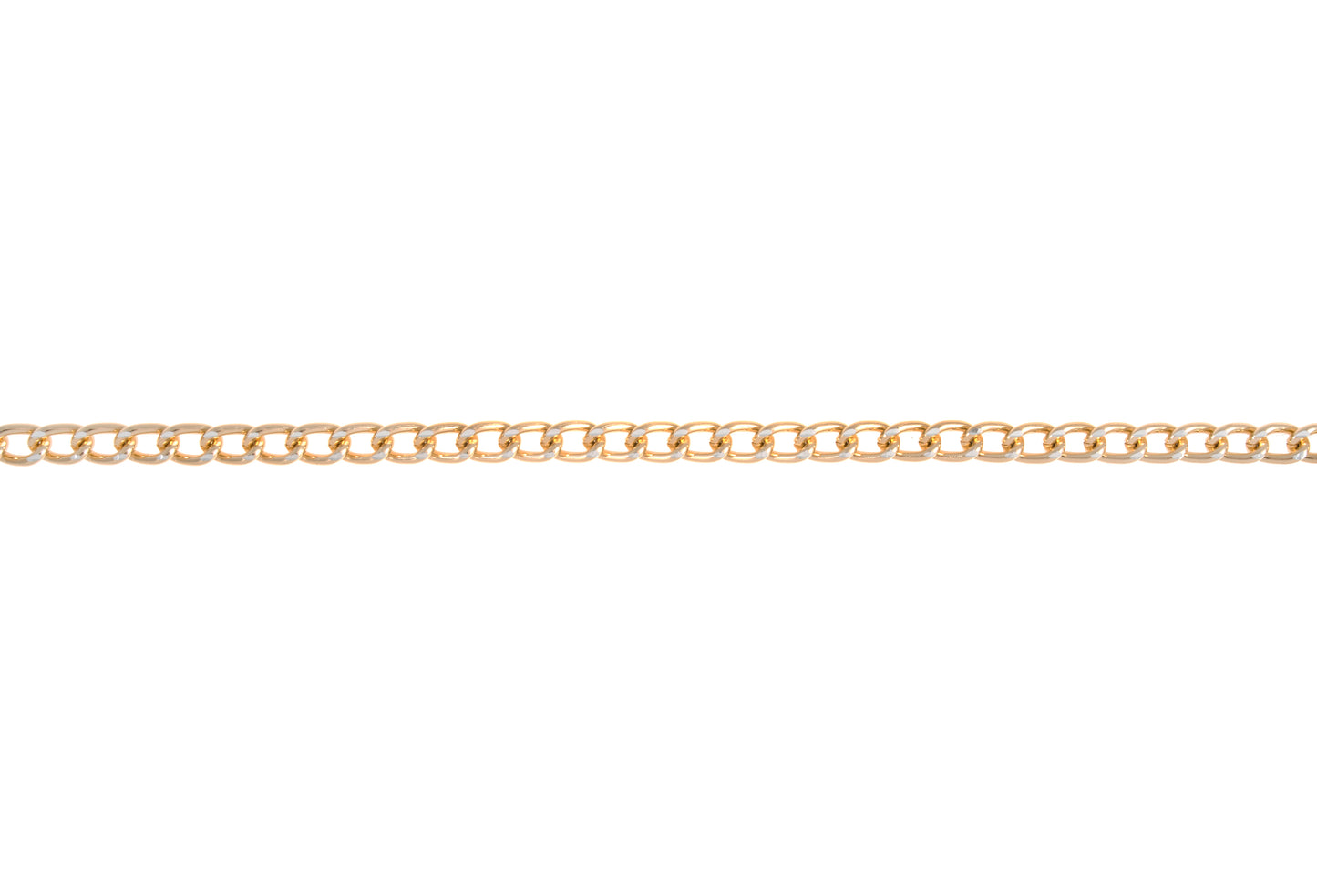 Trim: Chain: Aluminium Faceted: 4 Links per Inch: 6mm: Gold: 1 Metre