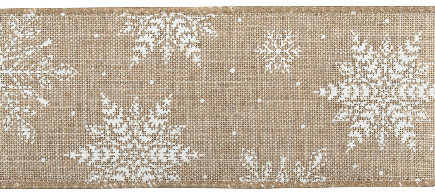 Christmas Premium Wire Edge Ribbon: Snowflakes: 1 Metre