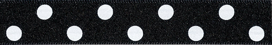 Ribbon: Polka Dot: Black: 1 Metre