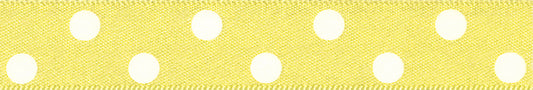 Ribbon: Polka Dot: Lemon: 1 Metre
