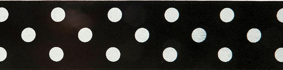 Ribbon: Polka Dot: Black: 1 Metre