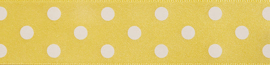 Ribbon: Polka Dot: Lemon: 1 Metre