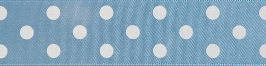 Ribbon: Polka Dot: Cornflower: 1 Metre