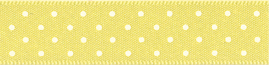 Ribbon: Micro Dot: 15mm: Lemon: 1 Metre
