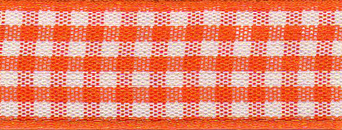 Ribbon: Gingham: Orange Delight: 1 Metre