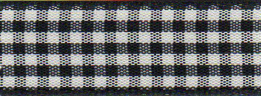 Ribbon: Gingham: Black: 1 Metre