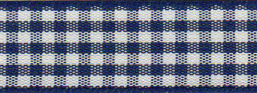 Ribbon: Gingham: Navy: 1 Metre