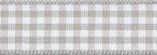 Ribbon: Gingham: Steel: 1 Metre