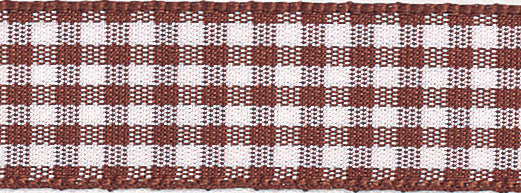 Ribbon: Gingham: Brown: 1 Metre