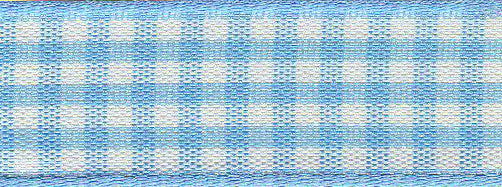 Ribbon: Gingham: Sky: 1 Metre