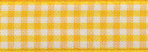 Ribbon: Gingham: Gold: 1 Metre