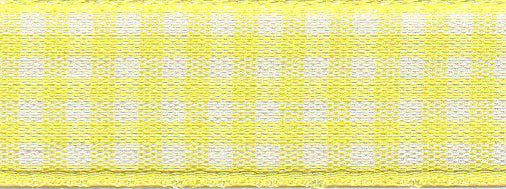 Ribbon: Gingham: Lemon: 1 Metre