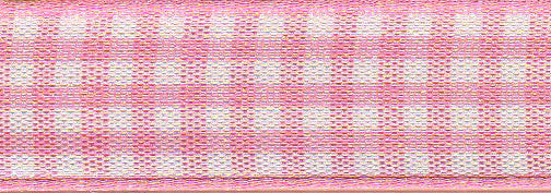 Ribbon: Gingham: Rose: 1 Metre