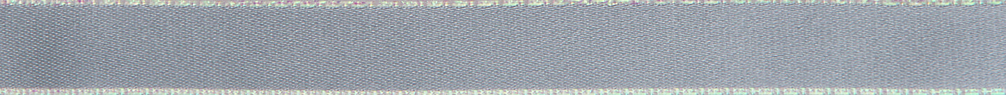 Ribbon: Iridescent Edge Satin: Silver Grey: 1 Metre