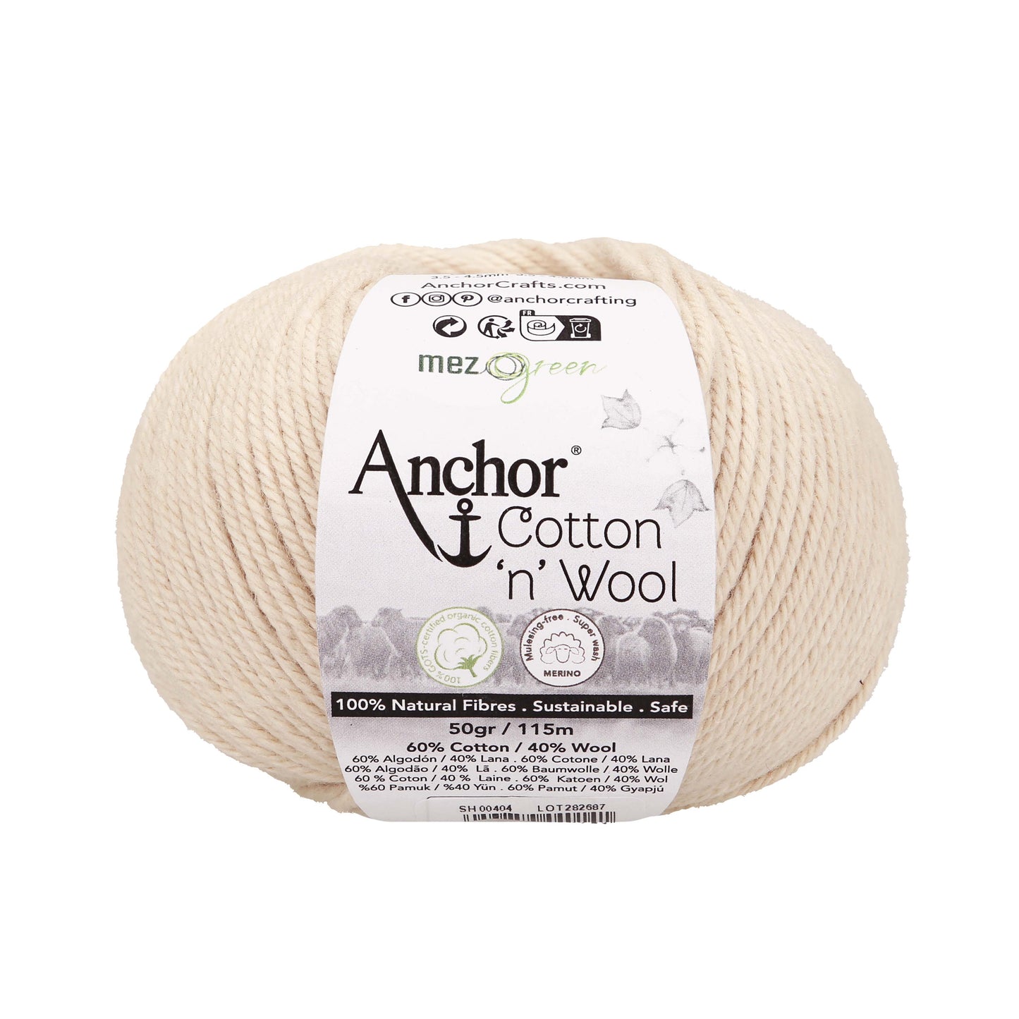 Crochet Yarn: Cotton 'n' Wool: 4 Ply: 50g Ball