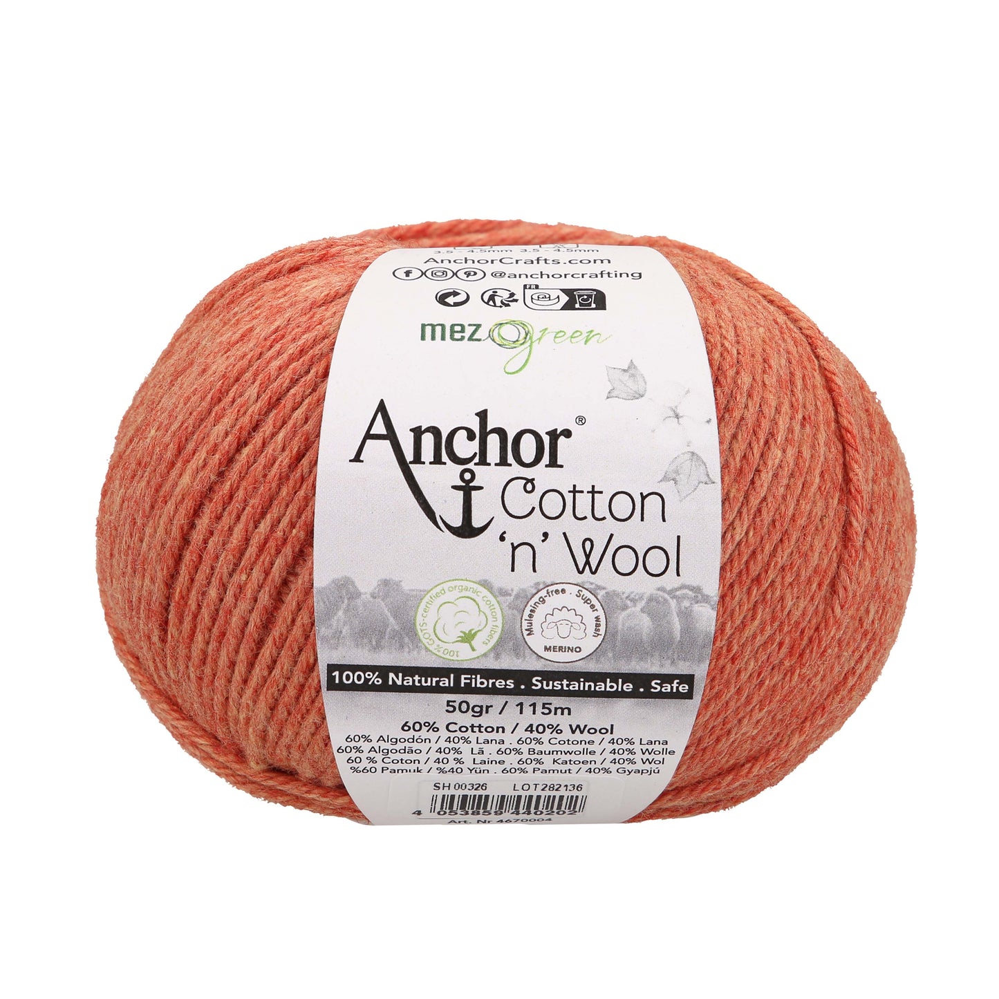 Crochet Yarn: Cotton 'n' Wool: 4 Ply: 50g Ball