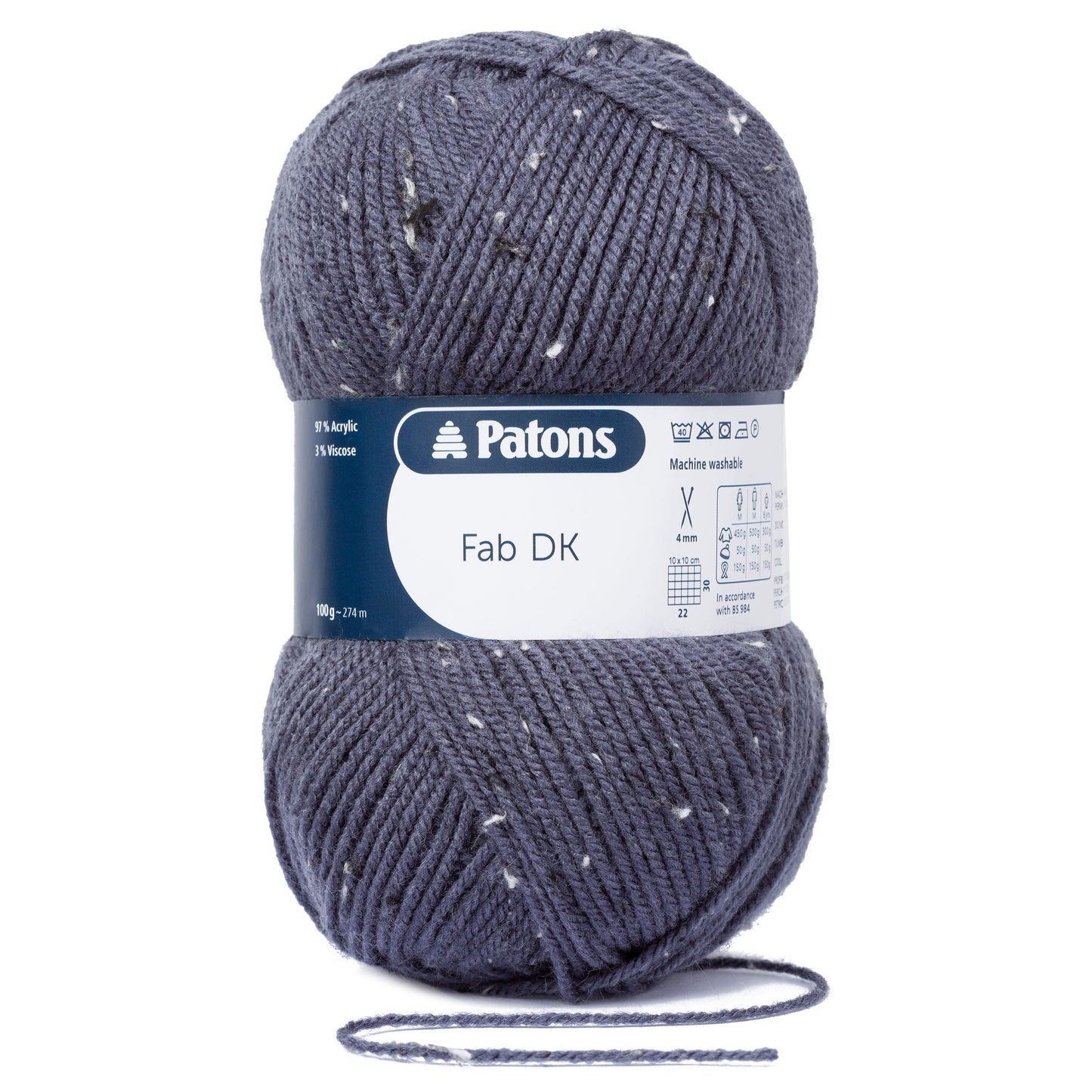 Fab: Double Knitting: 100g: Grey-Blue Tweed