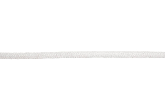 Trim: Piping Cord: Braided: Cotton: 8mm: White