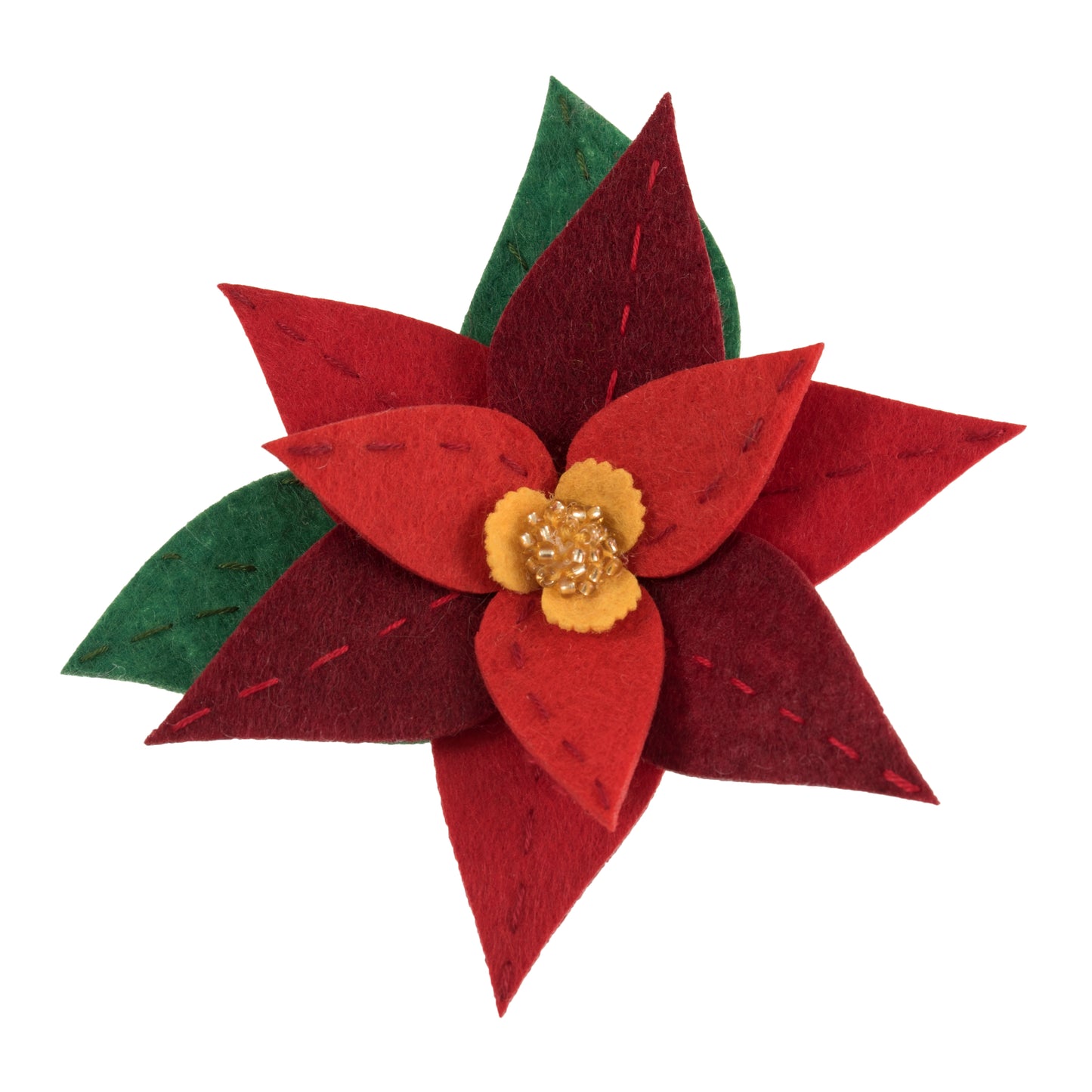 Felt Decoration Kit: Christmas: Poinsettia Brooch