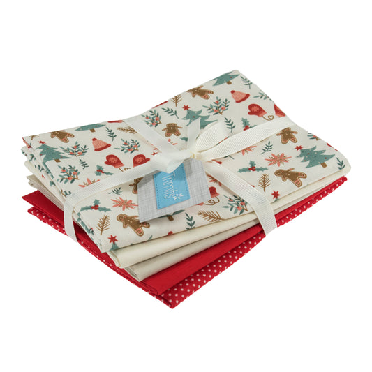 Fat Quarters: Gingerbread: Bundle of 5