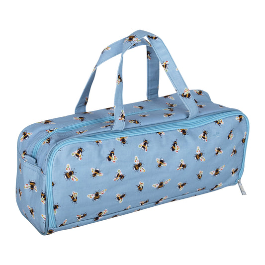 Knitting Bag with Pin Case: Blue Bee