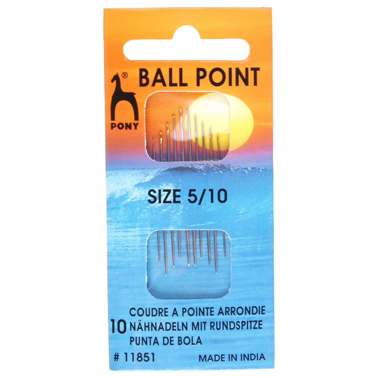 Hand Sewing Needles: Ballpoint: Gold Eye: Sizes: 5-10