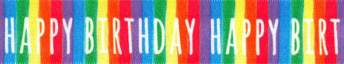 Ribbon: Birthday Stripe: 1 Metre