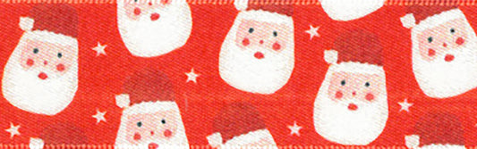 Ribbon: Santa Claus: 25mm: Red: 1 Metre