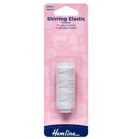 Shirring Elastic: 20m x 0.75mm: White