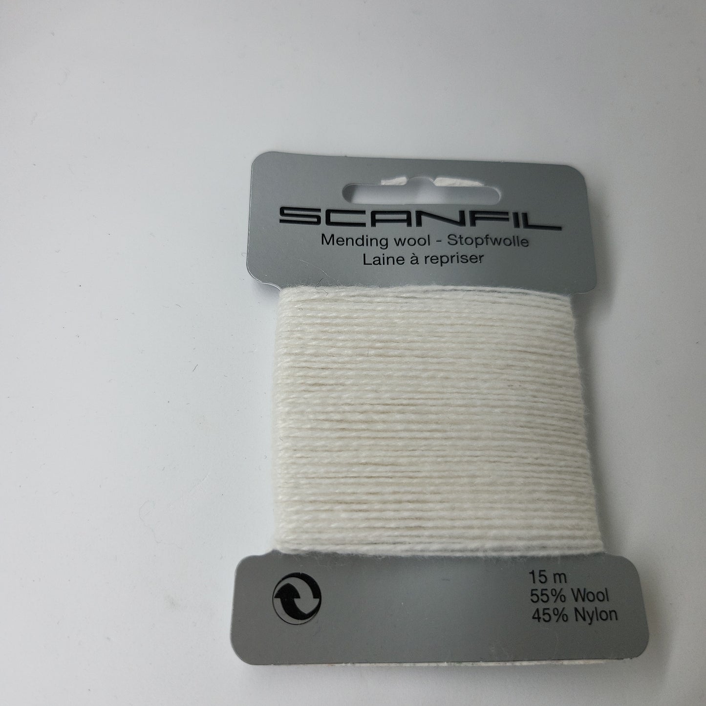 White 002 Scanfil Mending Wool