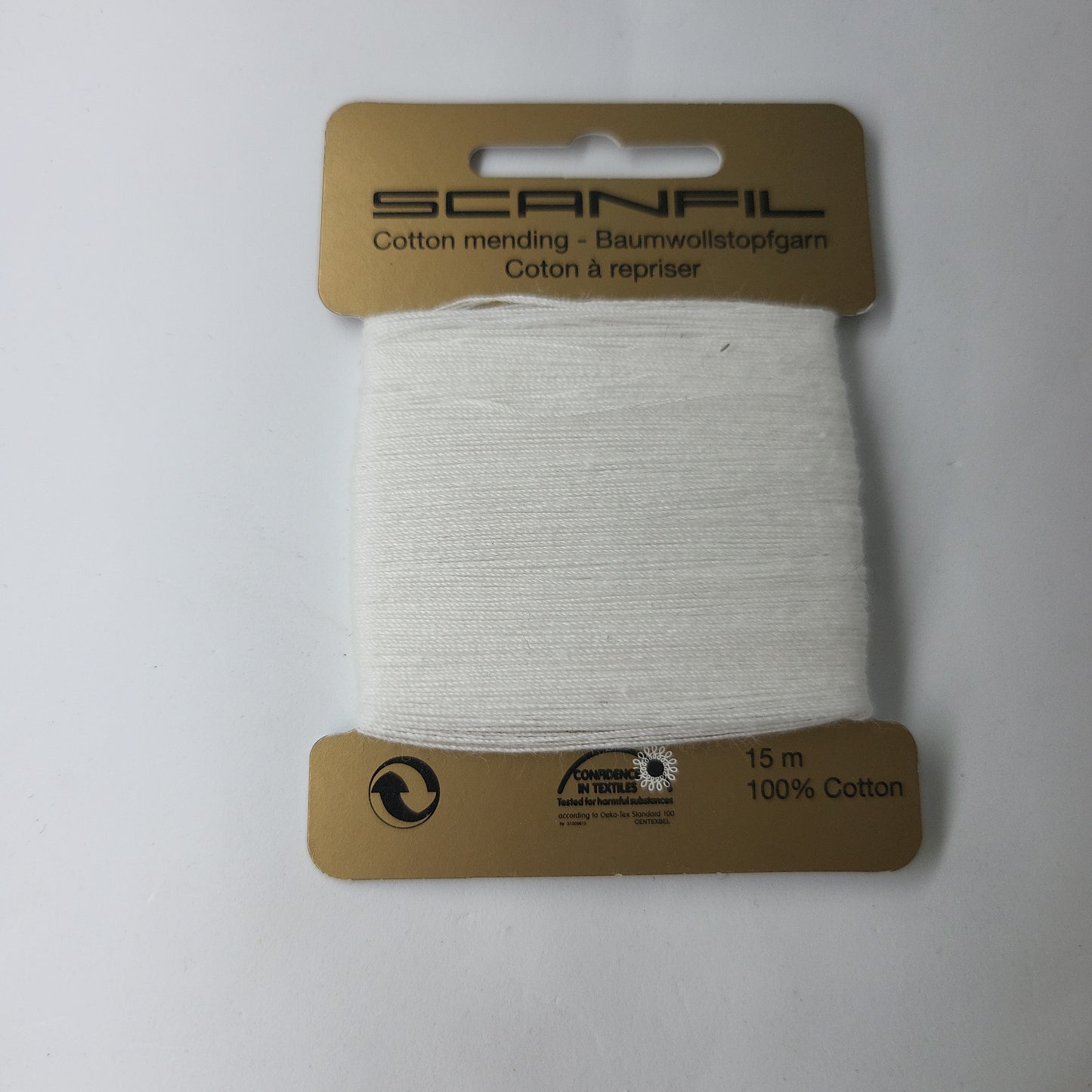 White 002 Scanfil Cotton Mending Thread