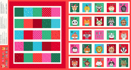 Merry Menagerie Advent Calendar Fabric Panels