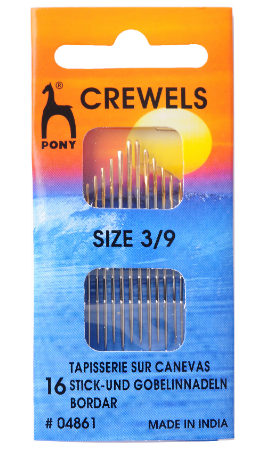 Hand Sewing Needles: Crewels: Gold Eye: Sizes 3-9