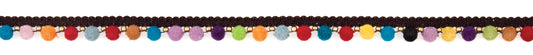 Trim: Pom Pom Bead: 12mm: Multi: 1 Metre