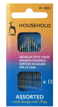 Hand Sewing Needles: Household: Gold Eye: Assorted Sizes