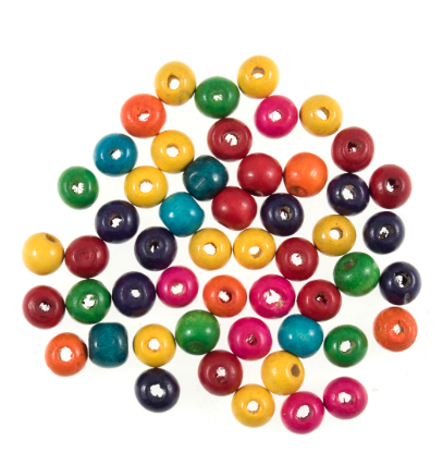 wooden beads multi-coloured