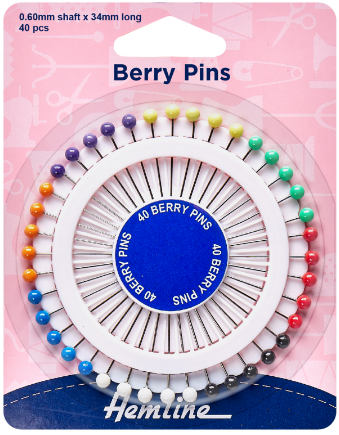 Pins: Berry: 34mm: Nickel: 40 Pieces