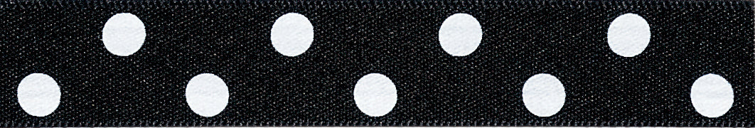 Ribbon: Polka Dot: Black: 1 Metre
