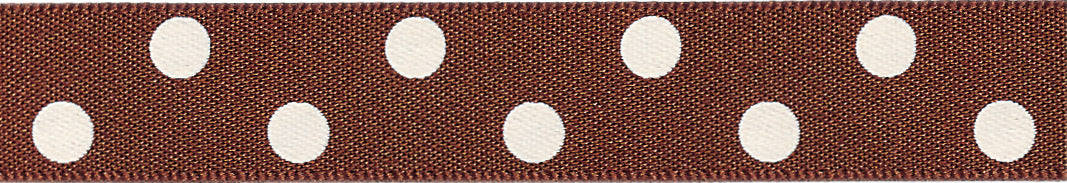 Ribbon: Polka Dot: Brown: 1 Metre