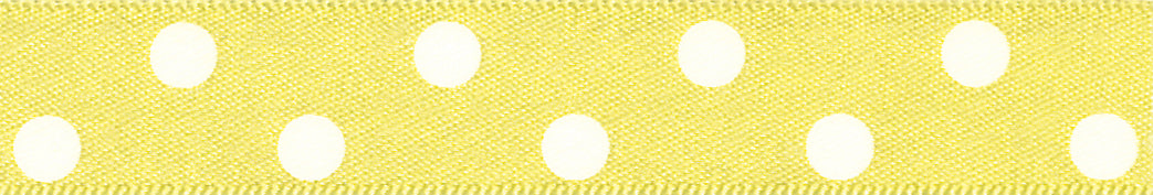 Ribbon: Polka Dot: Lemon: 1 Metre