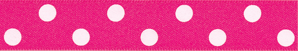 Ribbon: Polka Dot: Shocking Pink: 1 Metre