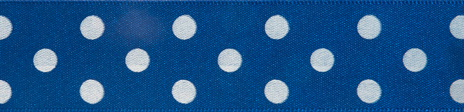 Ribbon: Polka Dot: Dark Royal: 1 Metre