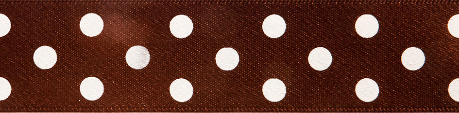 Ribbon: Polka Dot: Brown: 1 Metre