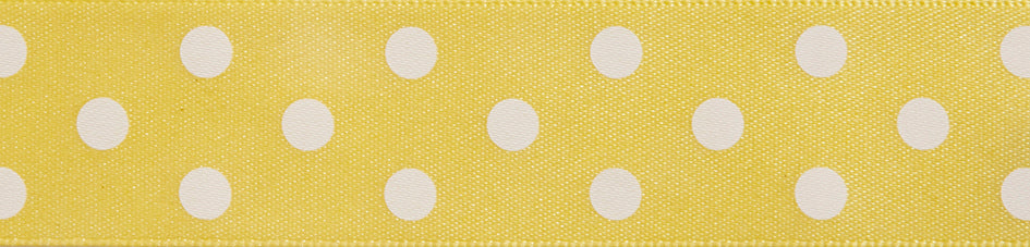 Ribbon: Polka Dot: Lemon: 1 Metre